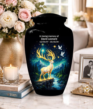 Deer Urn For Human Ashes - Forest Animal Cremation Urns For Male and Female