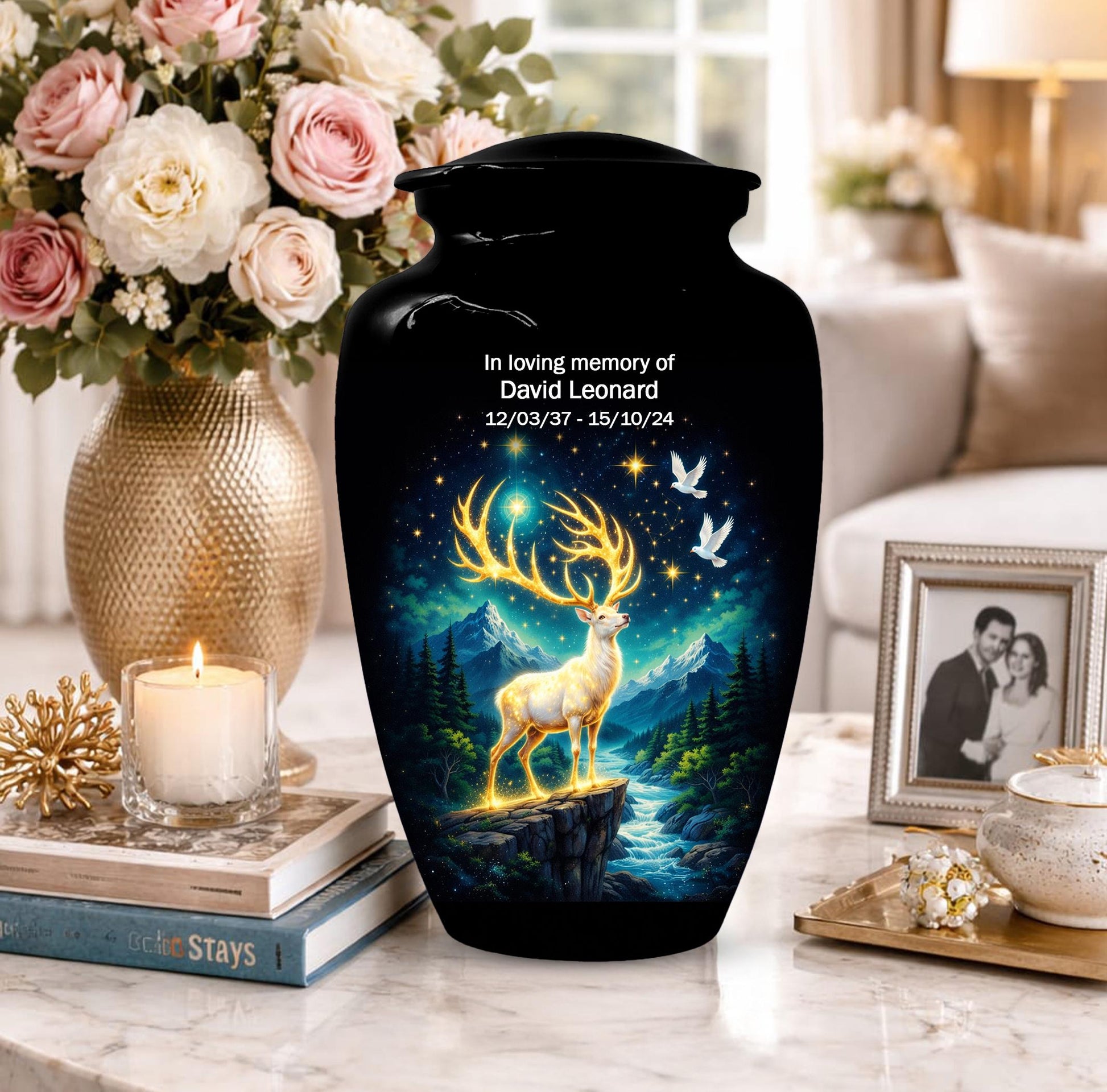 Deer Urn For Human Ashes - Forest Animal Cremation Urns For Male and Female