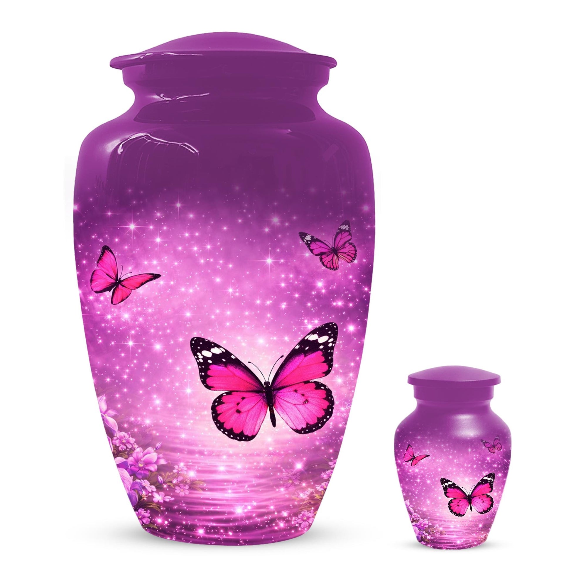 Pink Butterfly Urn For Women Ashes - Personalized Mini Urns For Adult Female