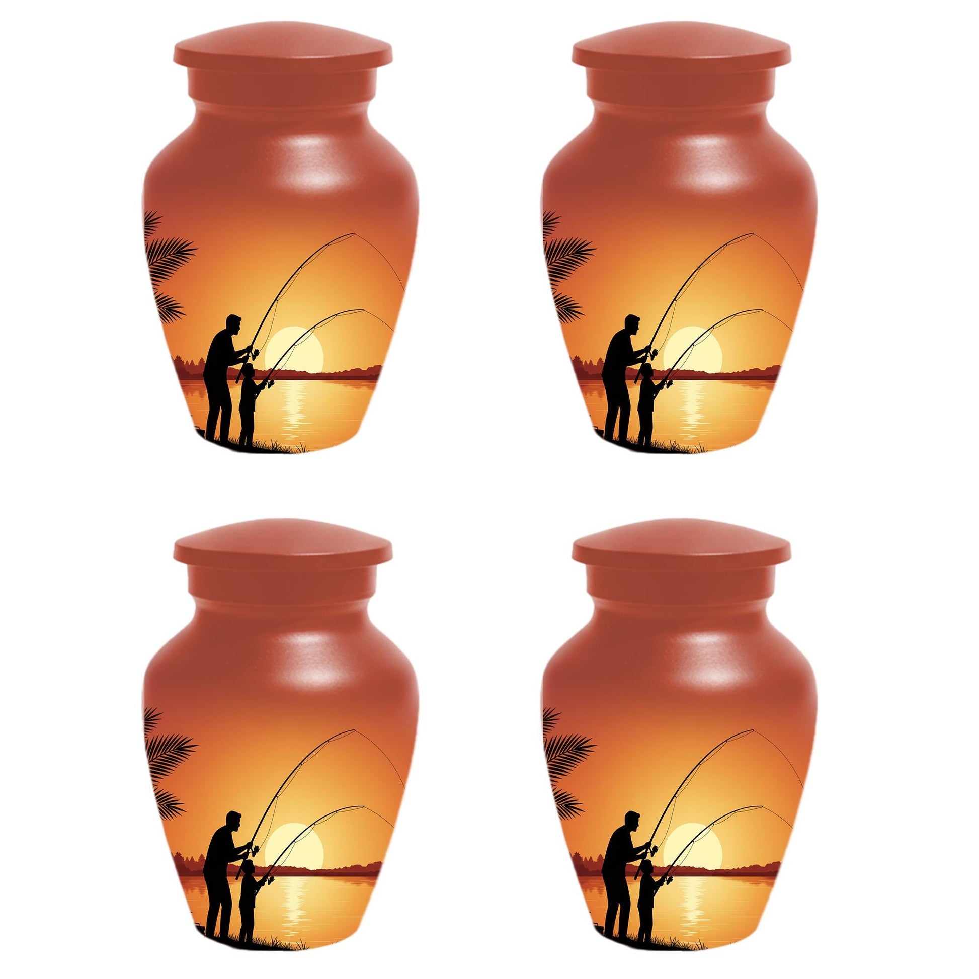 Father Son Fishing Memorial Urn For Dad | Fisherman Cremation Urns For Adult Male