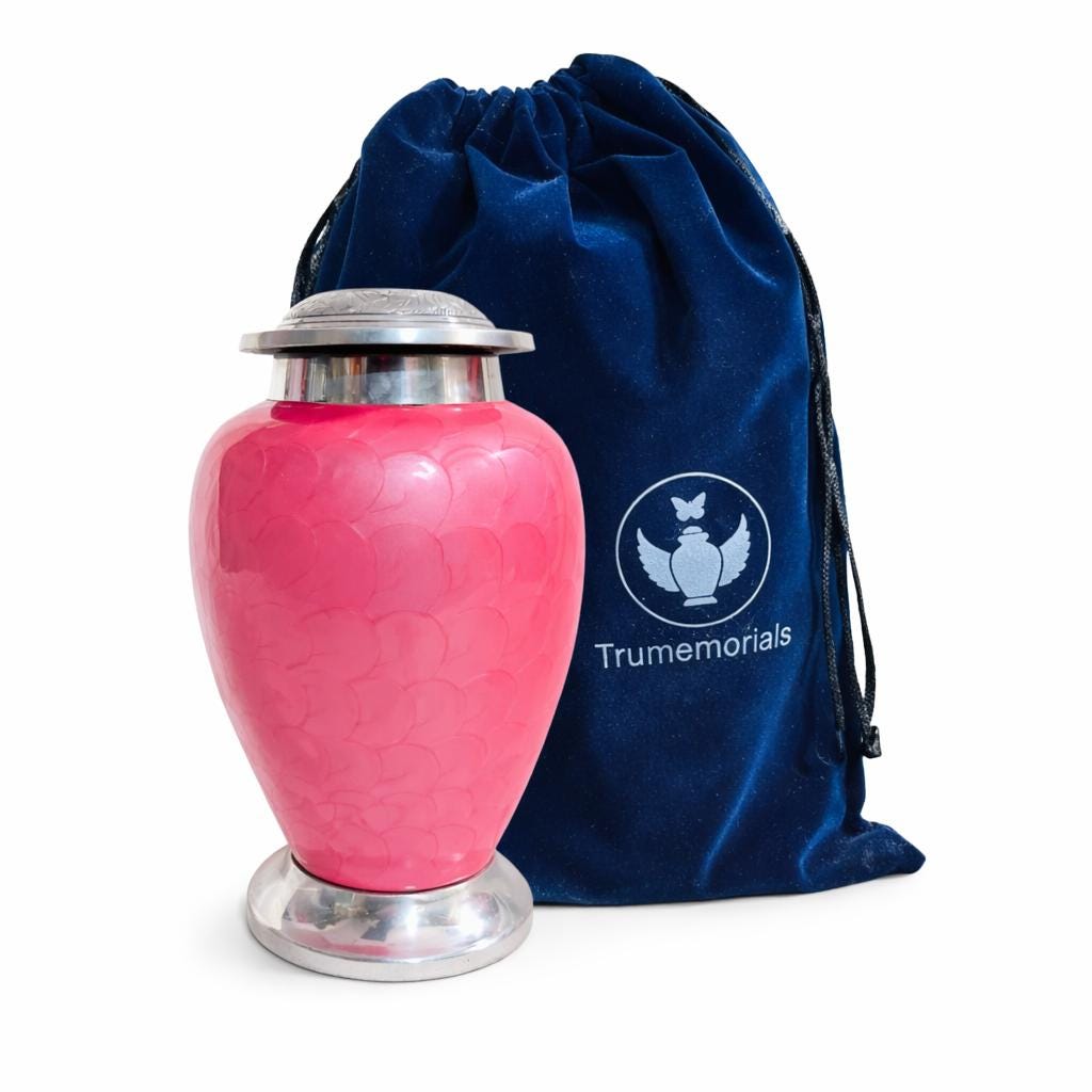 Pink Urn For Human Ashes - Personalized Large Cremation Urns For Adults