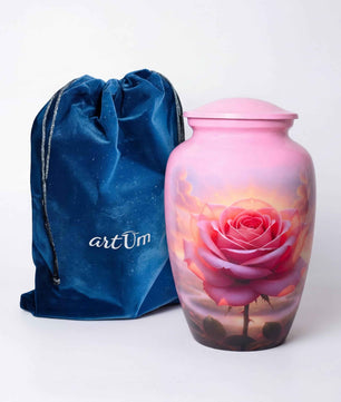 Pink Rose Urns for Human Ashes Adult Female, Rose Flower  Urn for Ashes