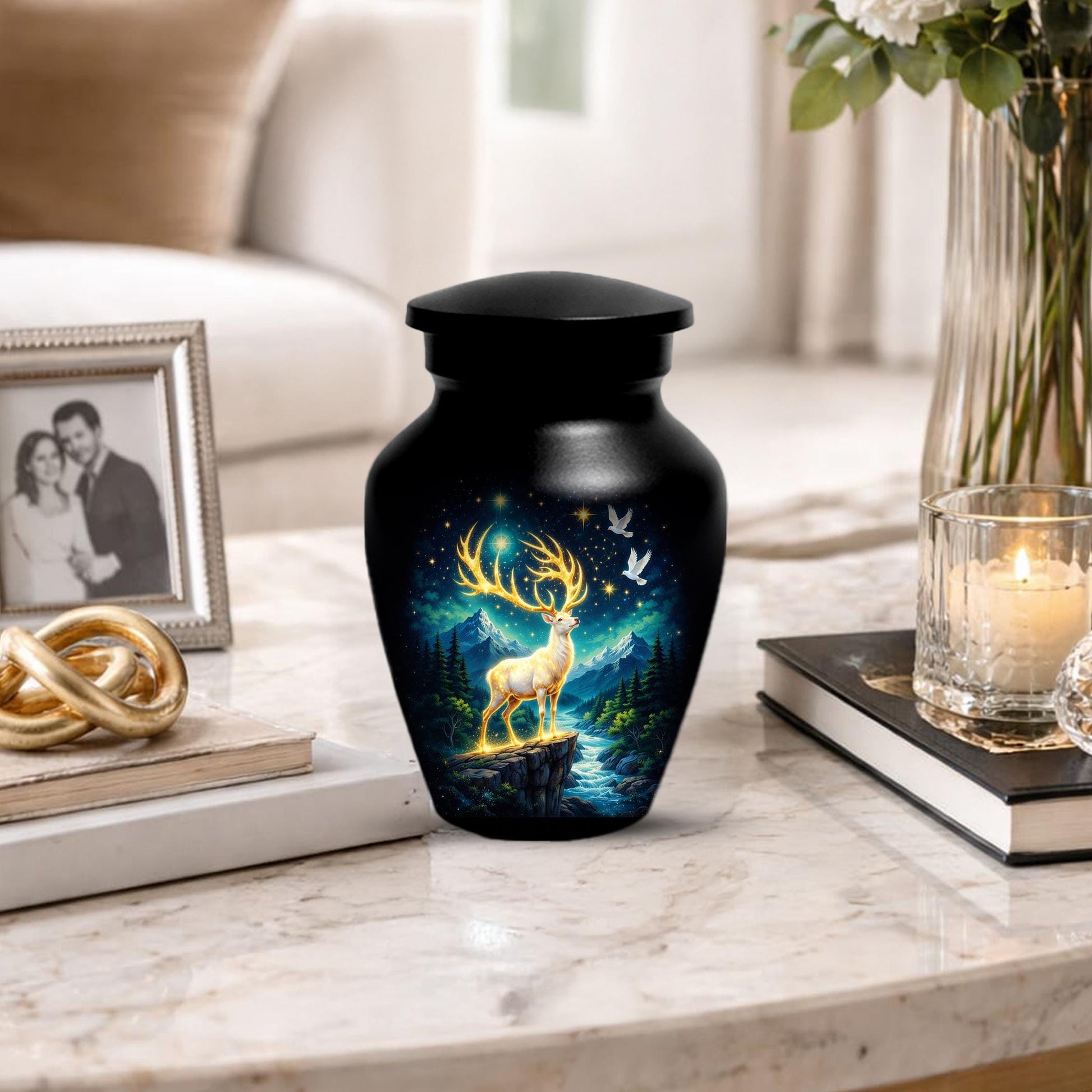 Deer Urn For Human Ashes - Forest Animal Cremation Urns For Male and Female