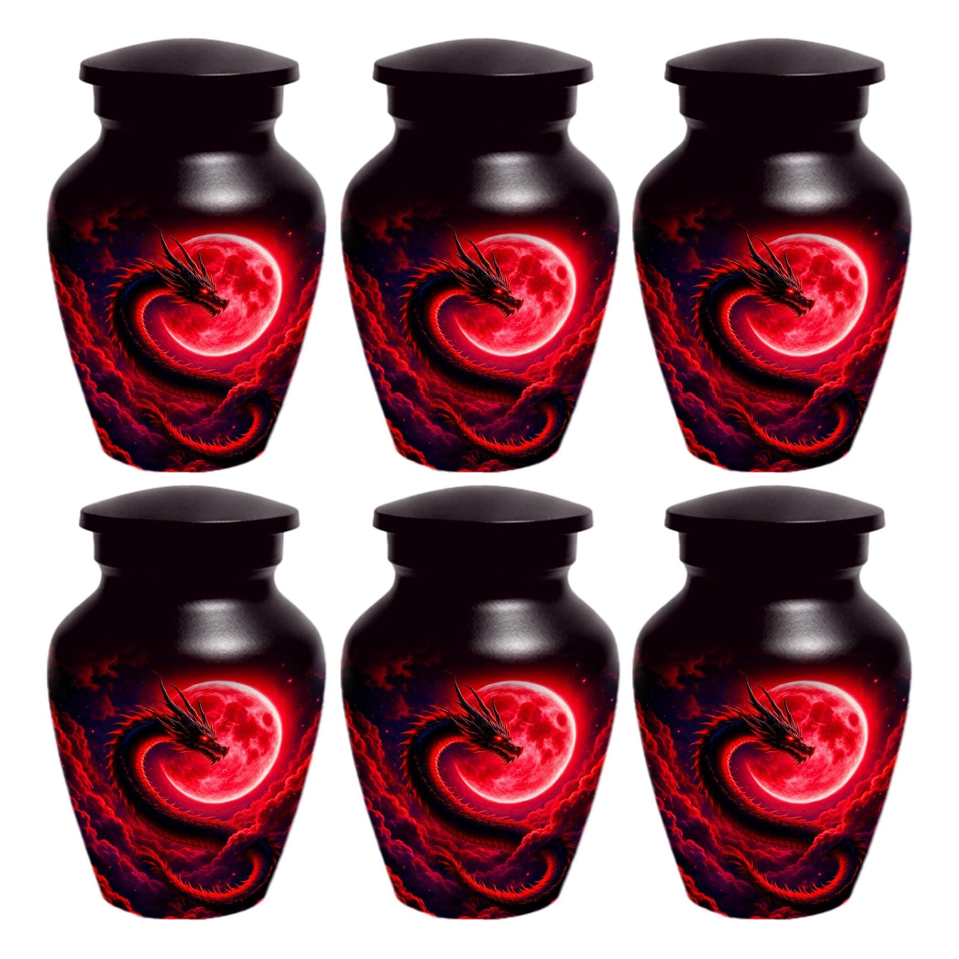 Dragon Urn For Human Ashes - Red Moon Cremation Urns For Adult Male