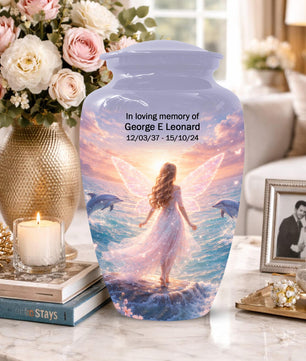 Mermaid Urn For Women Ashes - Fairy Princess Cremation Urns For Female
