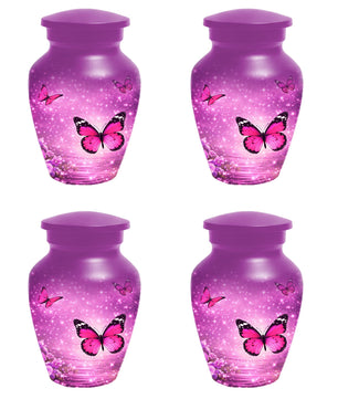 Pink Butterfly Urn For Women Ashes - Personalized Mini Urns For Adult Female
