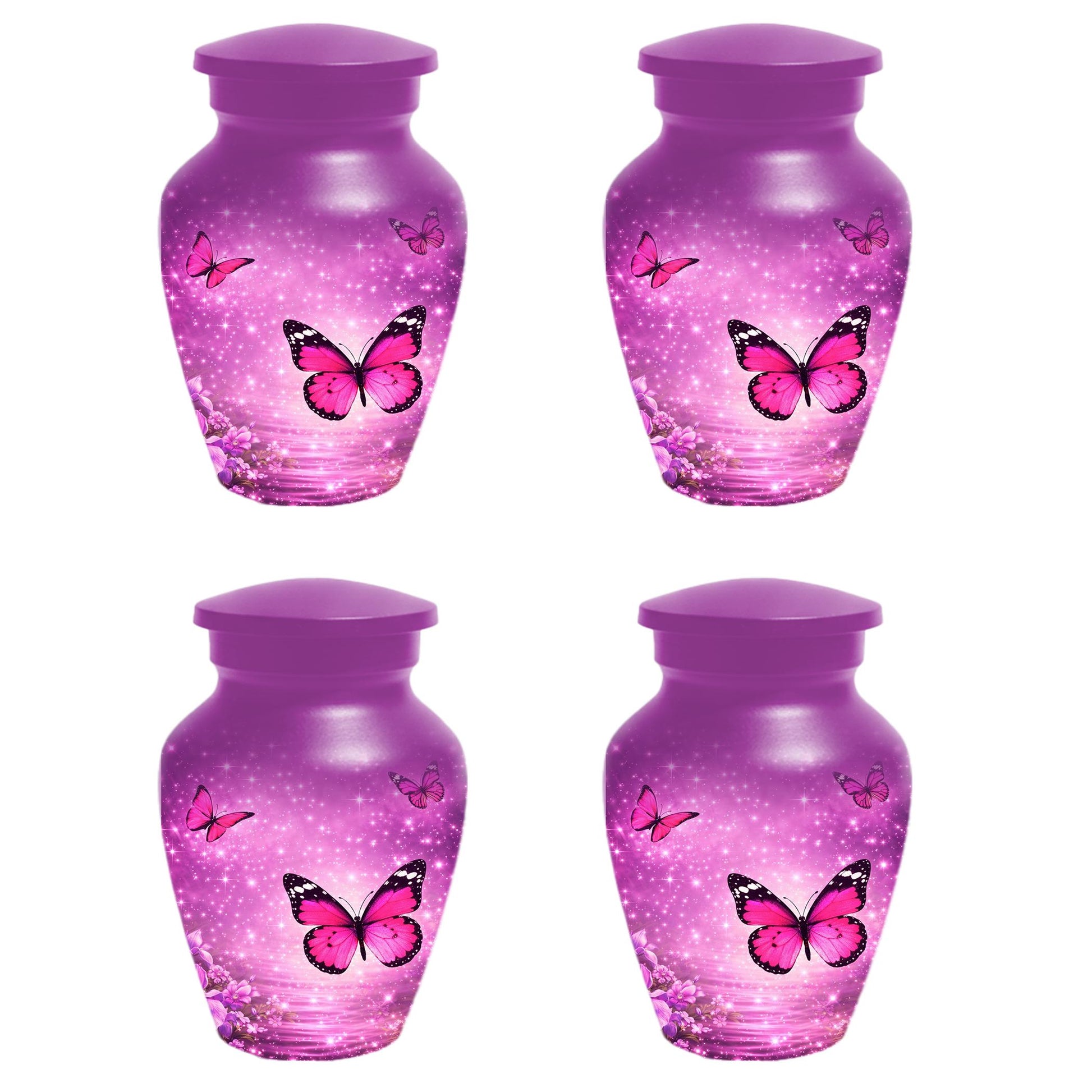 Pink Butterfly Urn For Women Ashes - Personalized Mini Urns For Adult Female