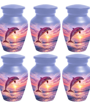 Pink Dolphin Urn For Ashes - Blue Ocean Cremation Urns For Adults