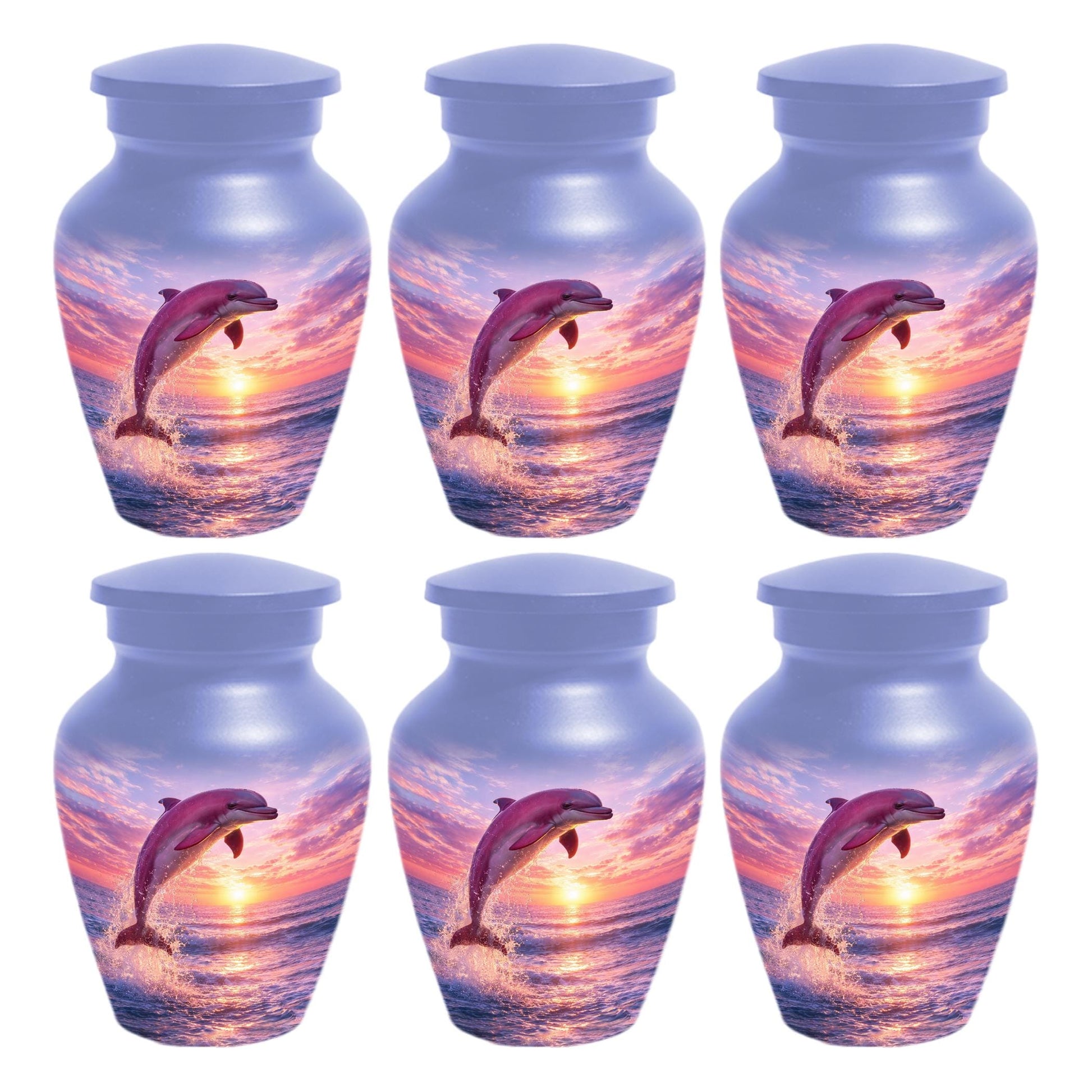 Pink Dolphin Urn For Ashes - Blue Ocean Cremation Urns For Adults
