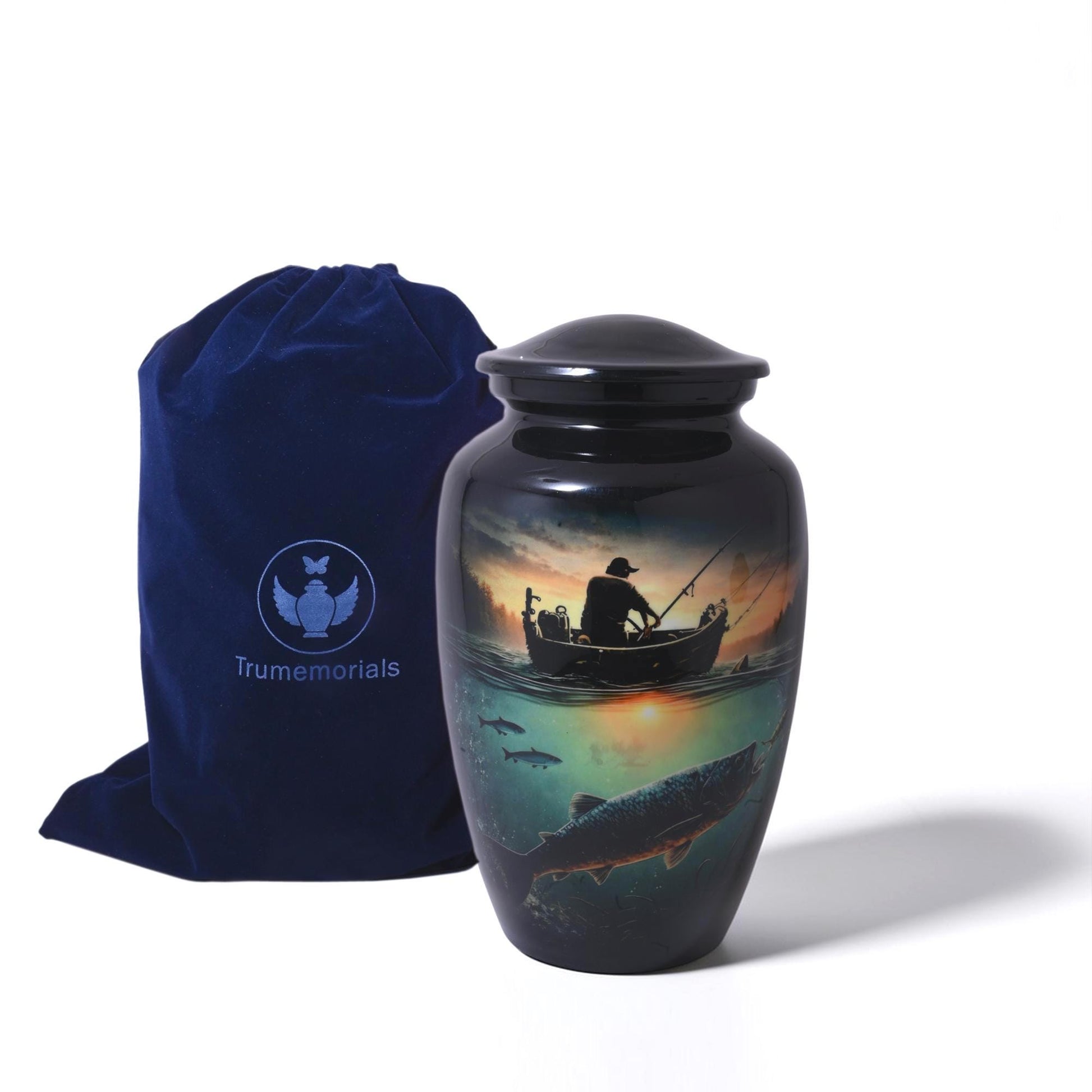 Fishing Urns For Dads Ashes - Fisherman Cremation Urn For Adult Male