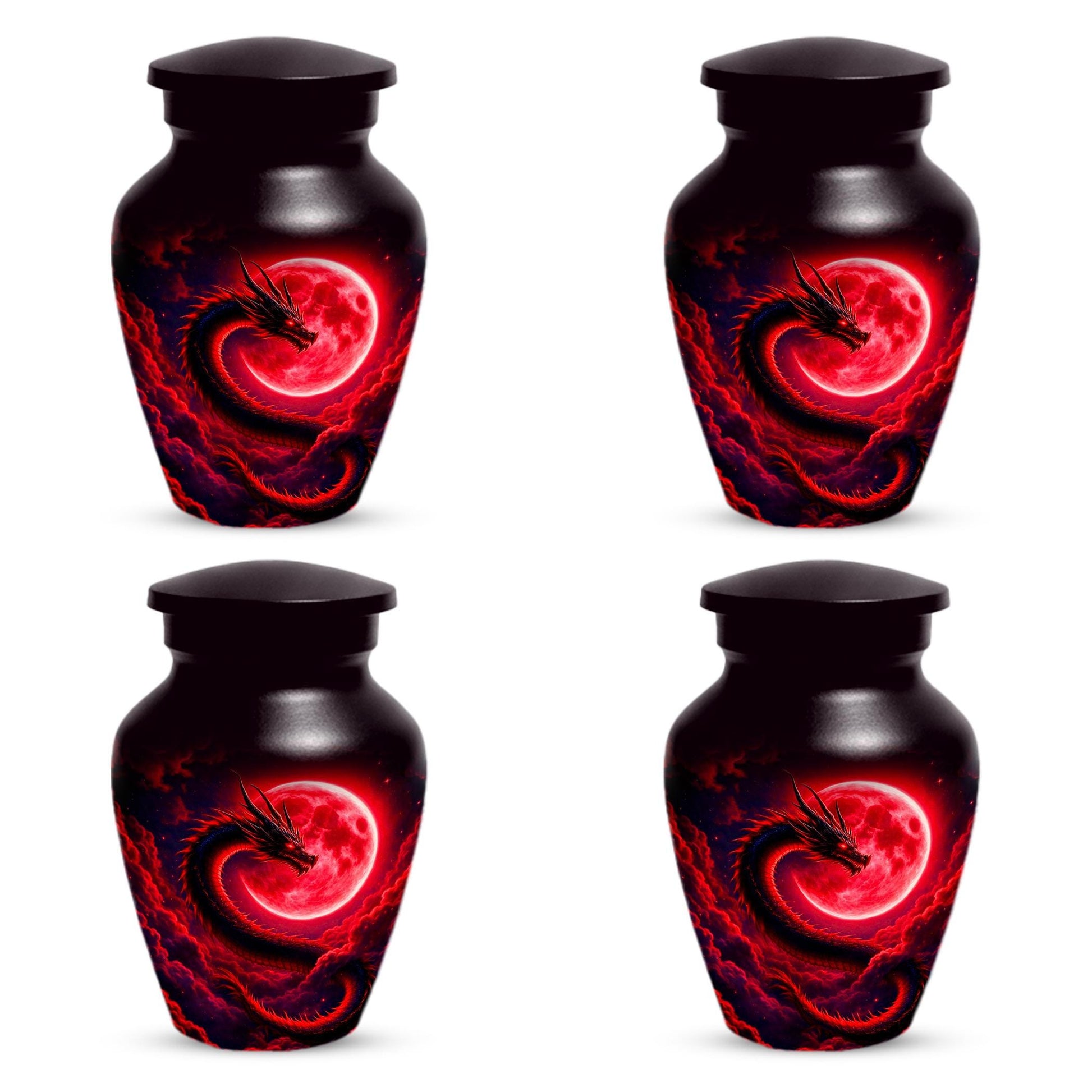 Dragon Urn For Human Ashes - Red Moon Cremation Urns For Adult Male
