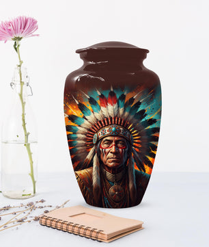 Native American Urn | Western Urns for Human Ashes | Large & Keepsake Sets