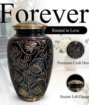 Brass Urns for Human Ashes Adult Male, (Multiple Themes, Brass Urn for Ashes, Variation 03)