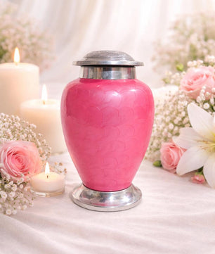 Pink Urn For Human Ashes - Personalized Large Cremation Urns For Adults