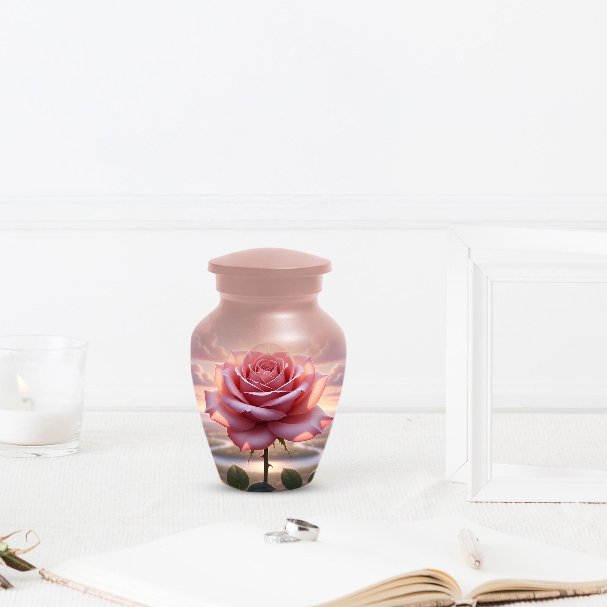 Rose Urn For Ashes Female - Pink Flower Cremation Urns For Women