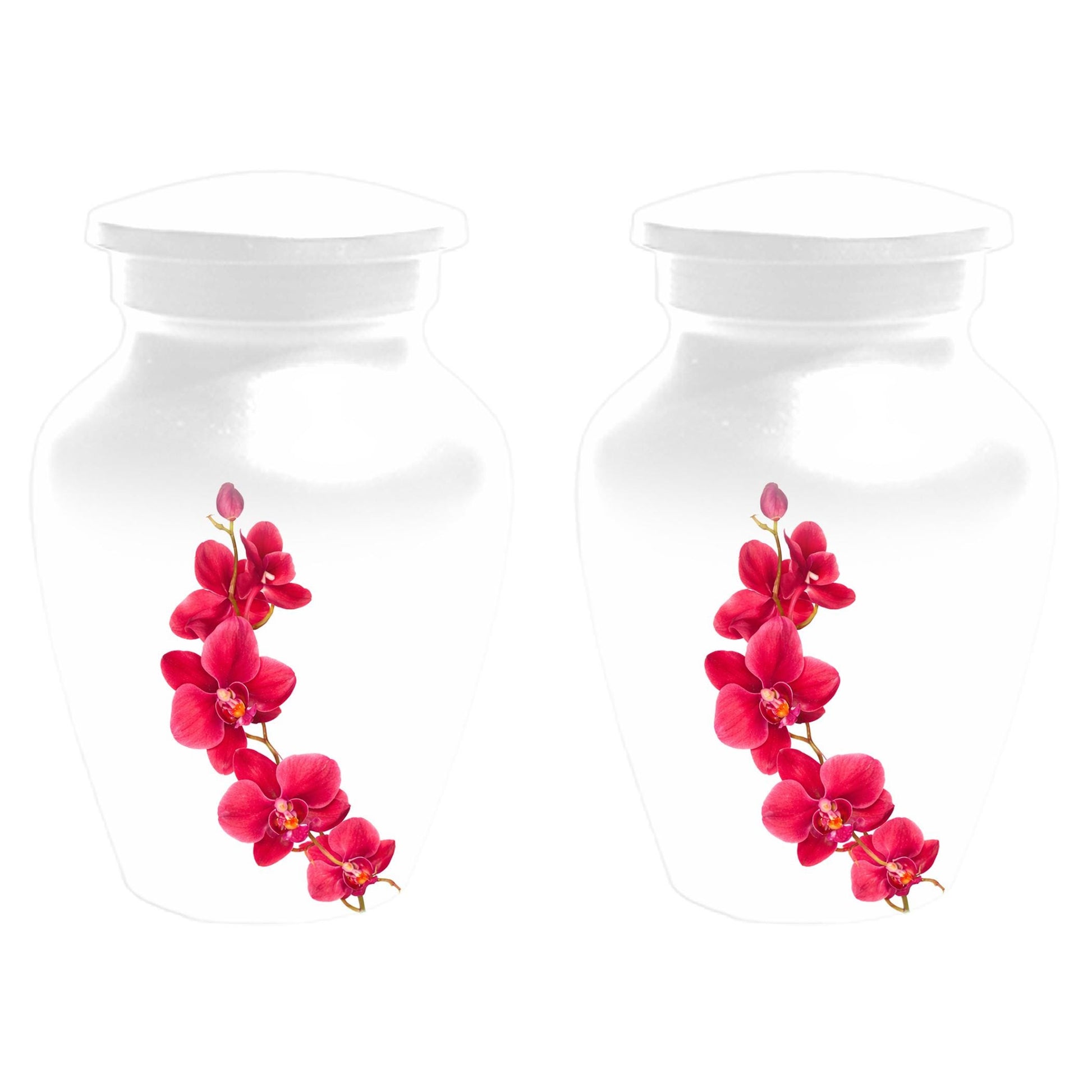 Red Orchid Urn For Ashes - Small Cremation Urns For Men & Women