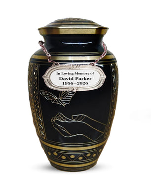 Brass Urns for Human Ashes Adult Male, (Multiple Themes, Brass Urn for Ashes, Variation 03)