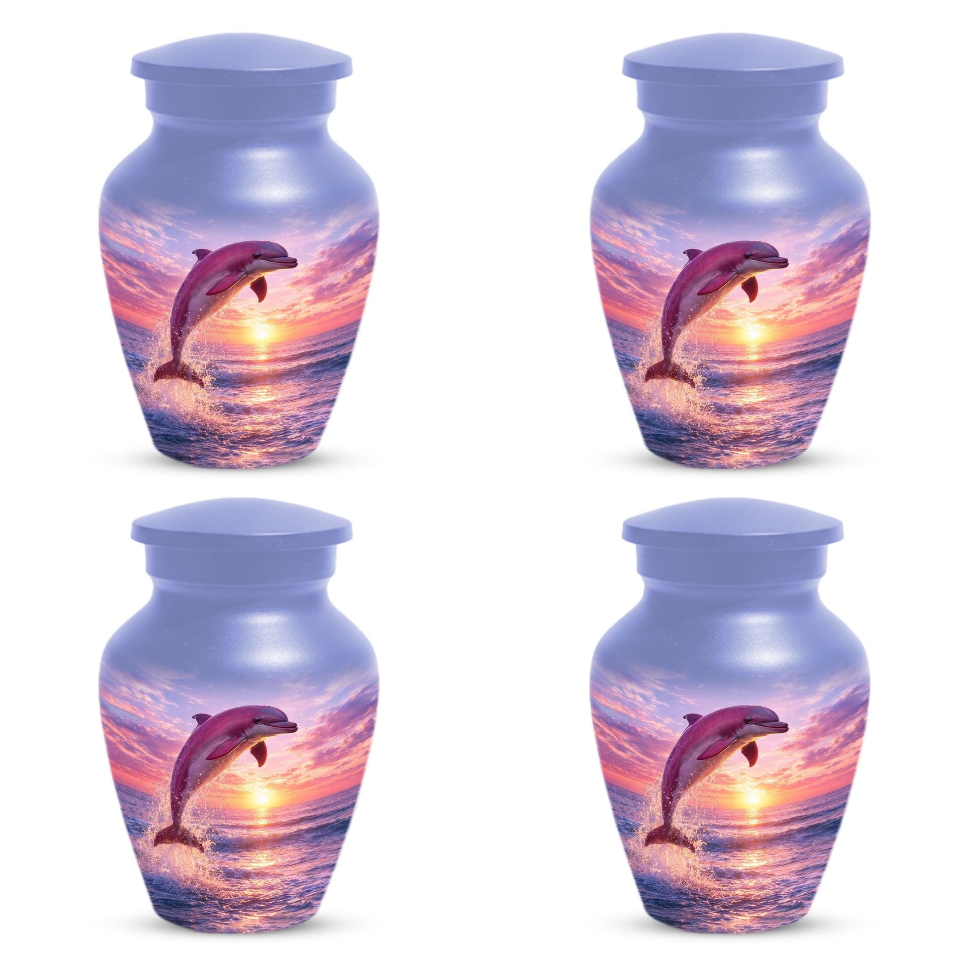 Pink Dolphin Urn For Ashes - Blue Ocean Cremation Urns For Adults