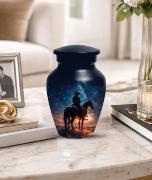 Western Cowboy Urn For Dads Ashes - Dallas Cowboys Mini Urns For Adult Male