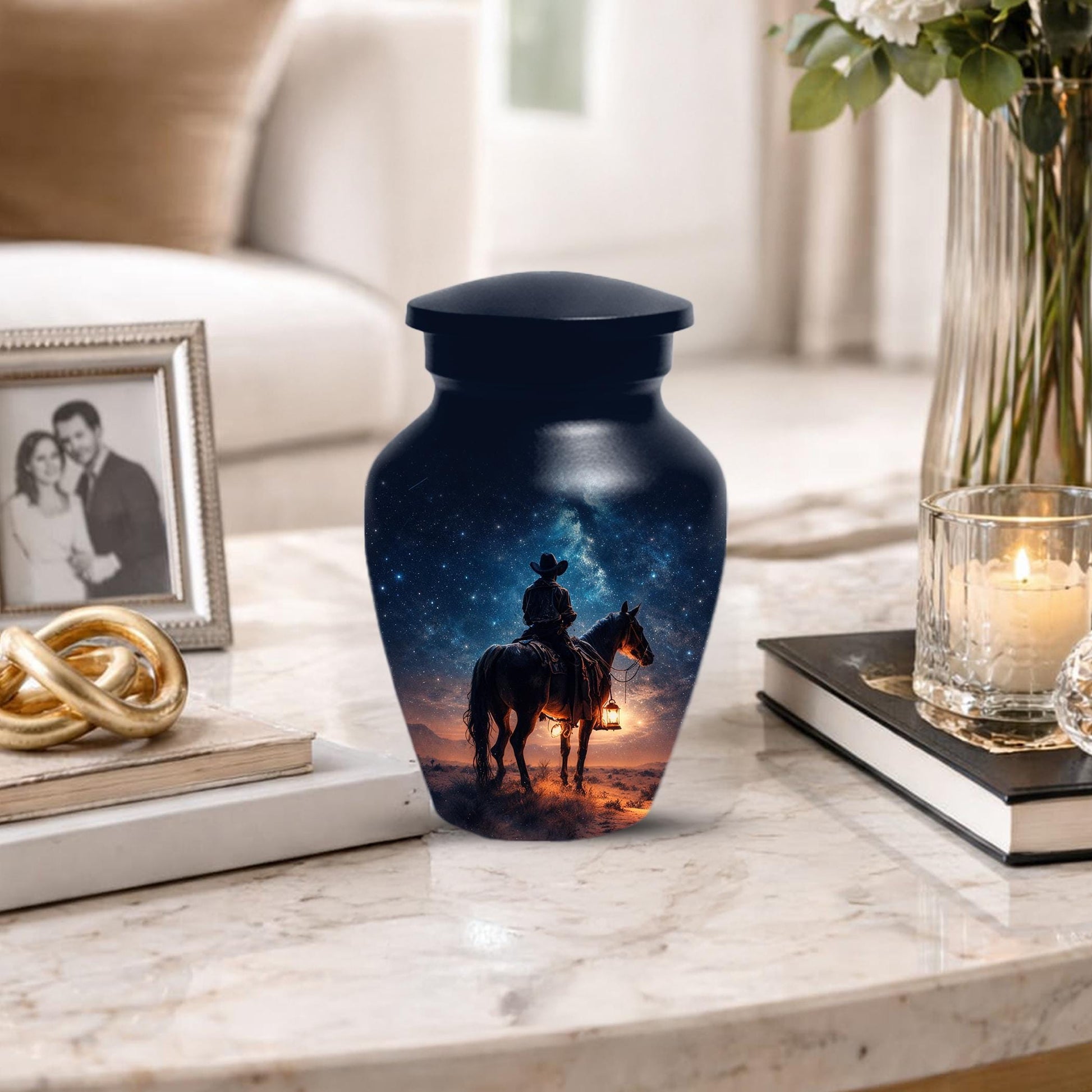 Western Cowboy Urn For Dads Ashes - Dallas Cowboys Mini Urns For Adult Male