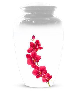 Red Orchid Urn For Ashes - Small Cremation Urns For Men & Women