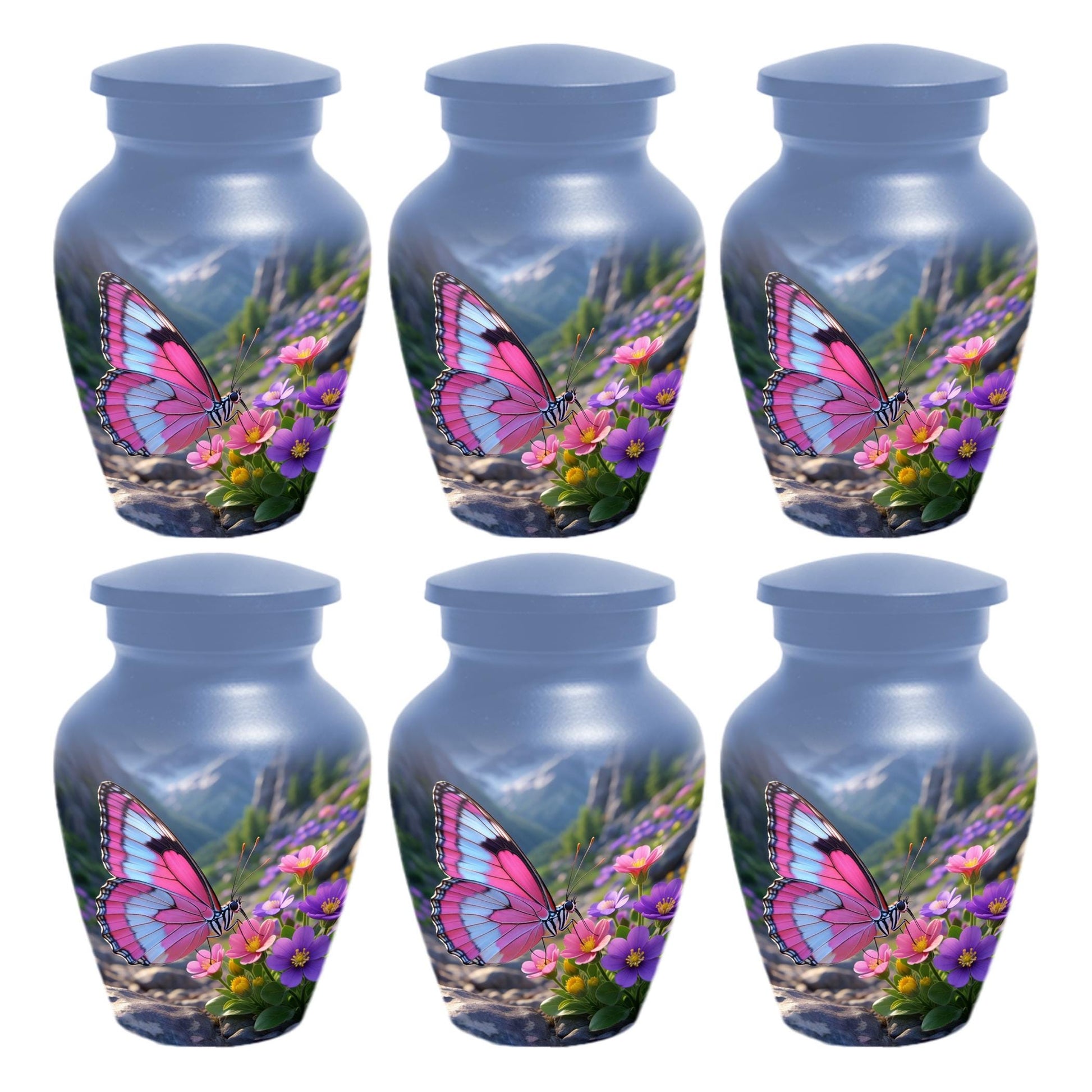 Pink Butterfly Urn For Mom Ashes - Memorial Keepsake Mini Urns For Female