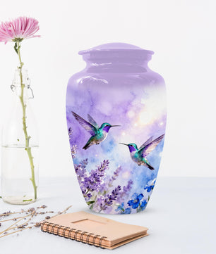 Green Hummingbird Urns For Female Ashes | Purple Humming Bird Urn For Mom