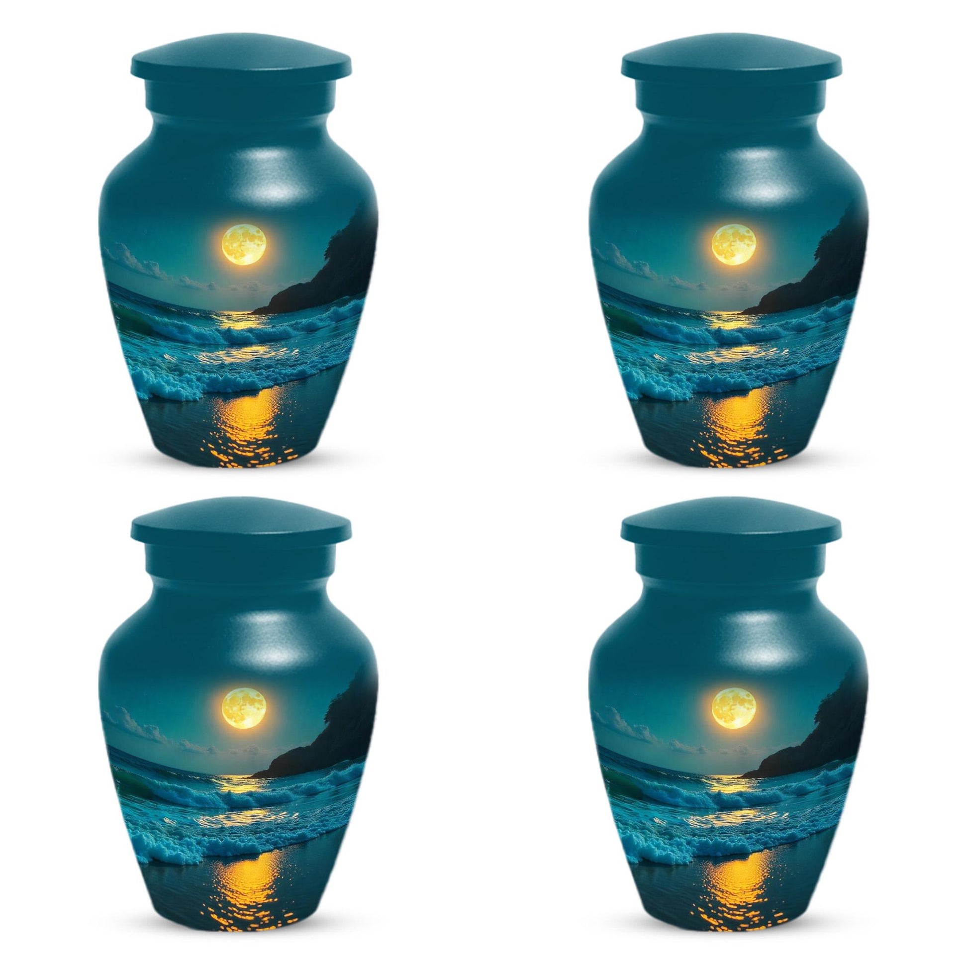 Ocean Beach Urns For Human Ashes, Moonlit Keepsake Urn For Mom and Dad