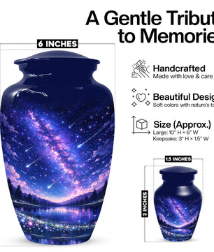 Star Galaxy Urn For Ashes - Decorative Teardrop Urns For Adult Mom and Dad