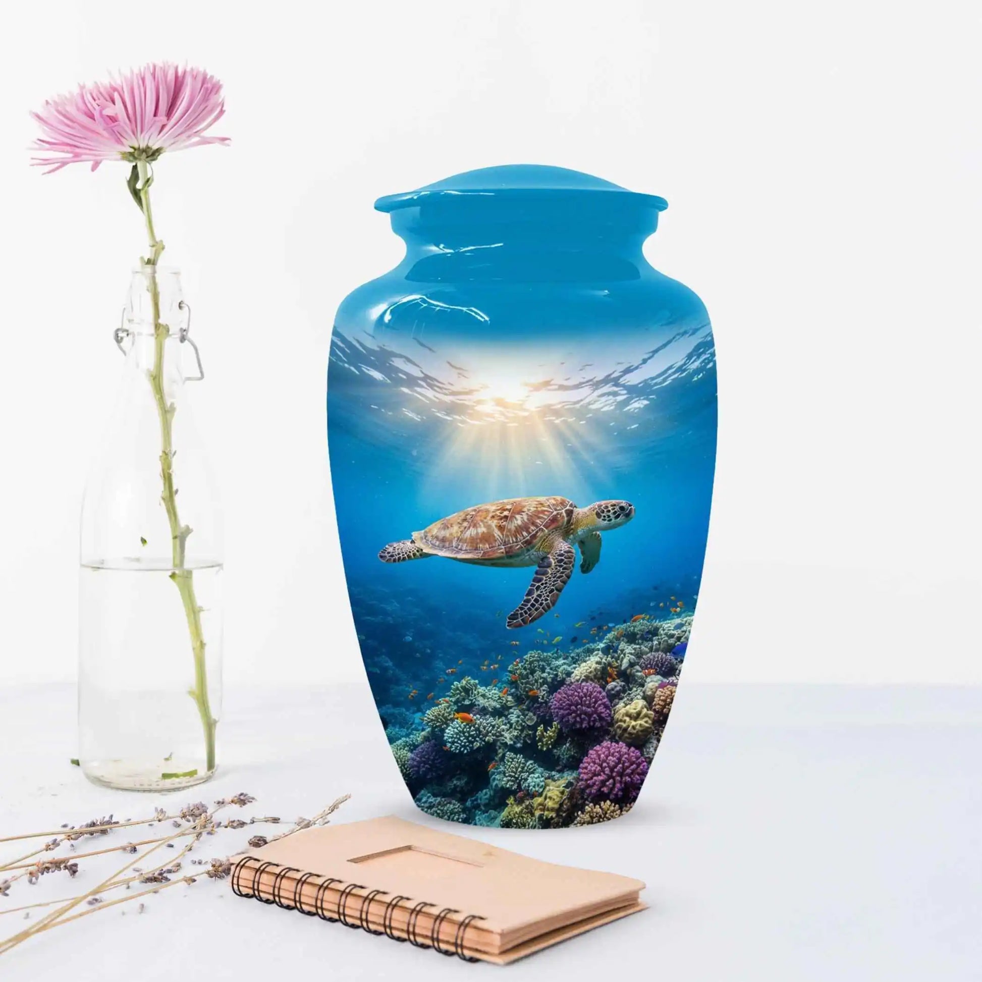 Personalized Sea Turtle Urn for Ashes, Ocean Cremation Urns For Men & Women