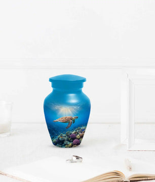 Personalized Sea Turtle Urn for Ashes, Ocean Cremation Urns For Men & Women
