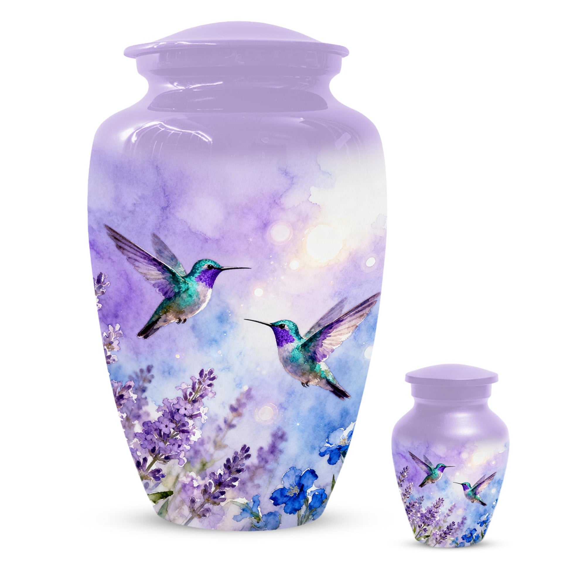 Green Hummingbird Urns For Female Ashes | Purple Humming Bird Urn For Mom