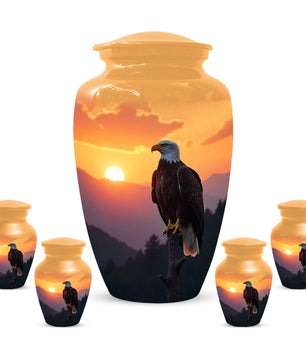 Eagle Sunset Urn for Human Ashes | Majestic Eagle Sunset Adult Cremation Urn