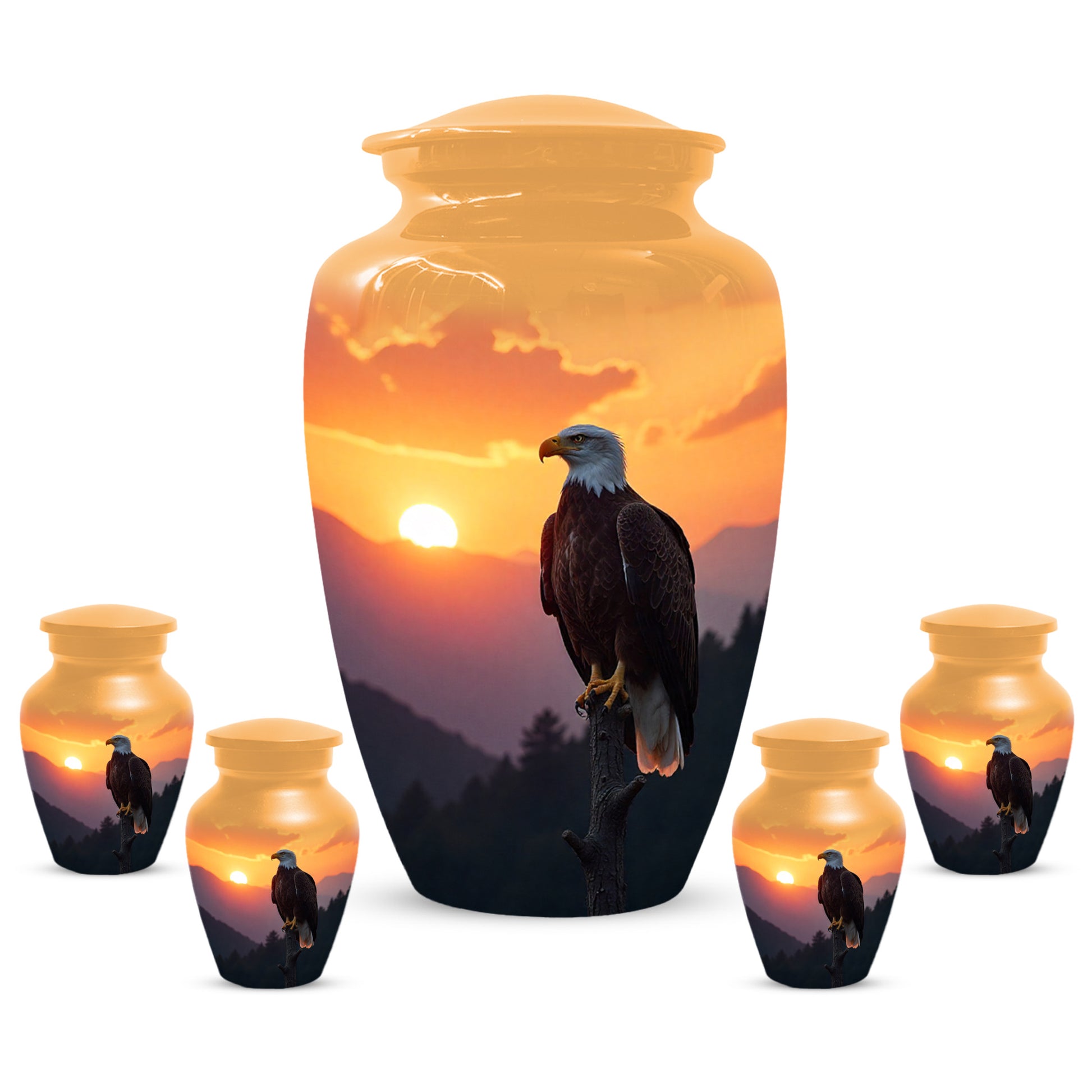 Eagle Sunset Urn for Human Ashes | Majestic Eagle Sunset Adult Cremation Urn