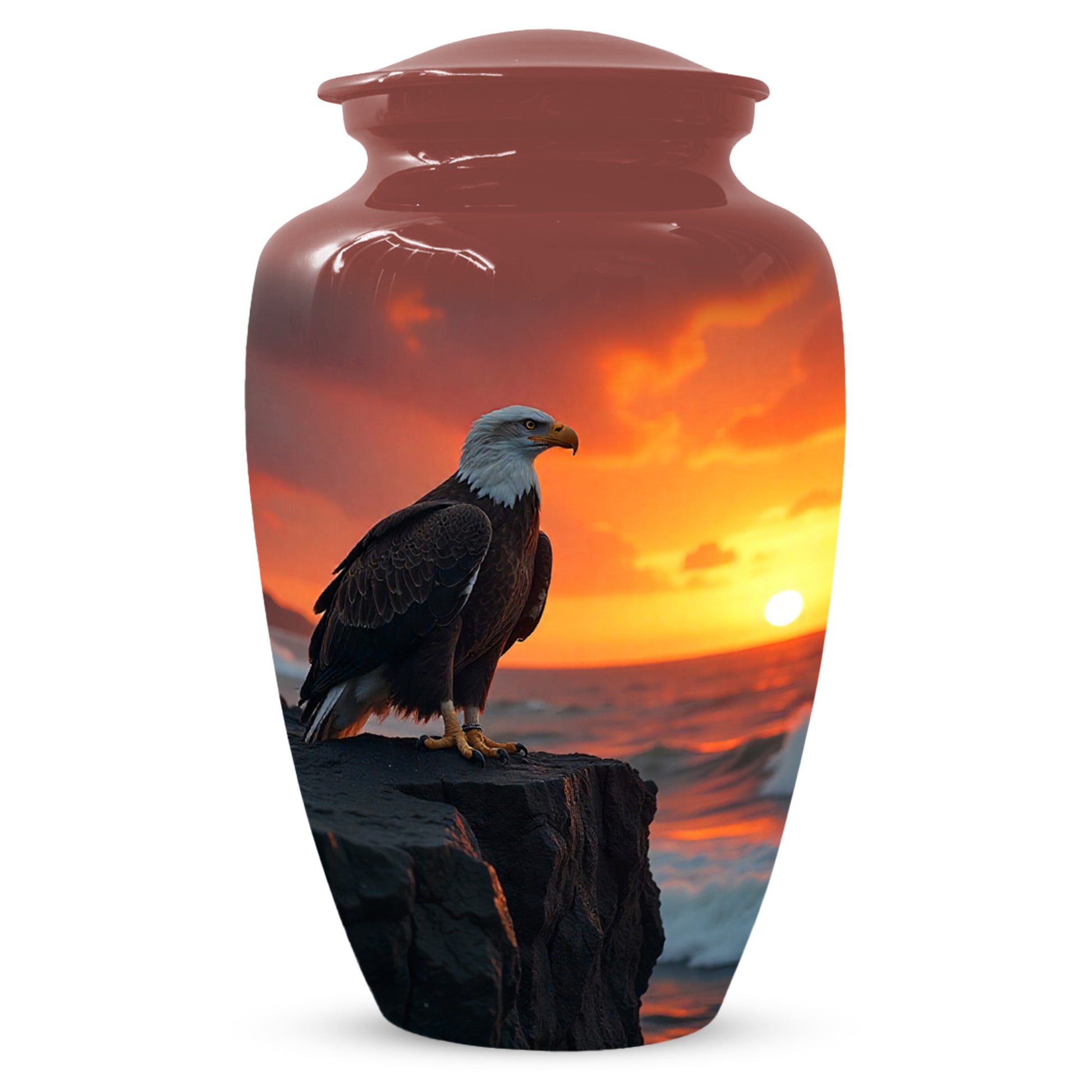 Eagle Sunset Urn for Human Ashes | Majestic Eagle Adult Cremation Urn