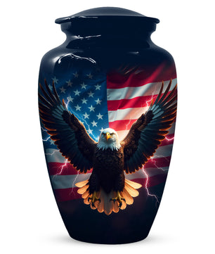Patriotic Eagle Urn for Human Ashes | American Flag Eagle Adult Cremation Urn Memorial