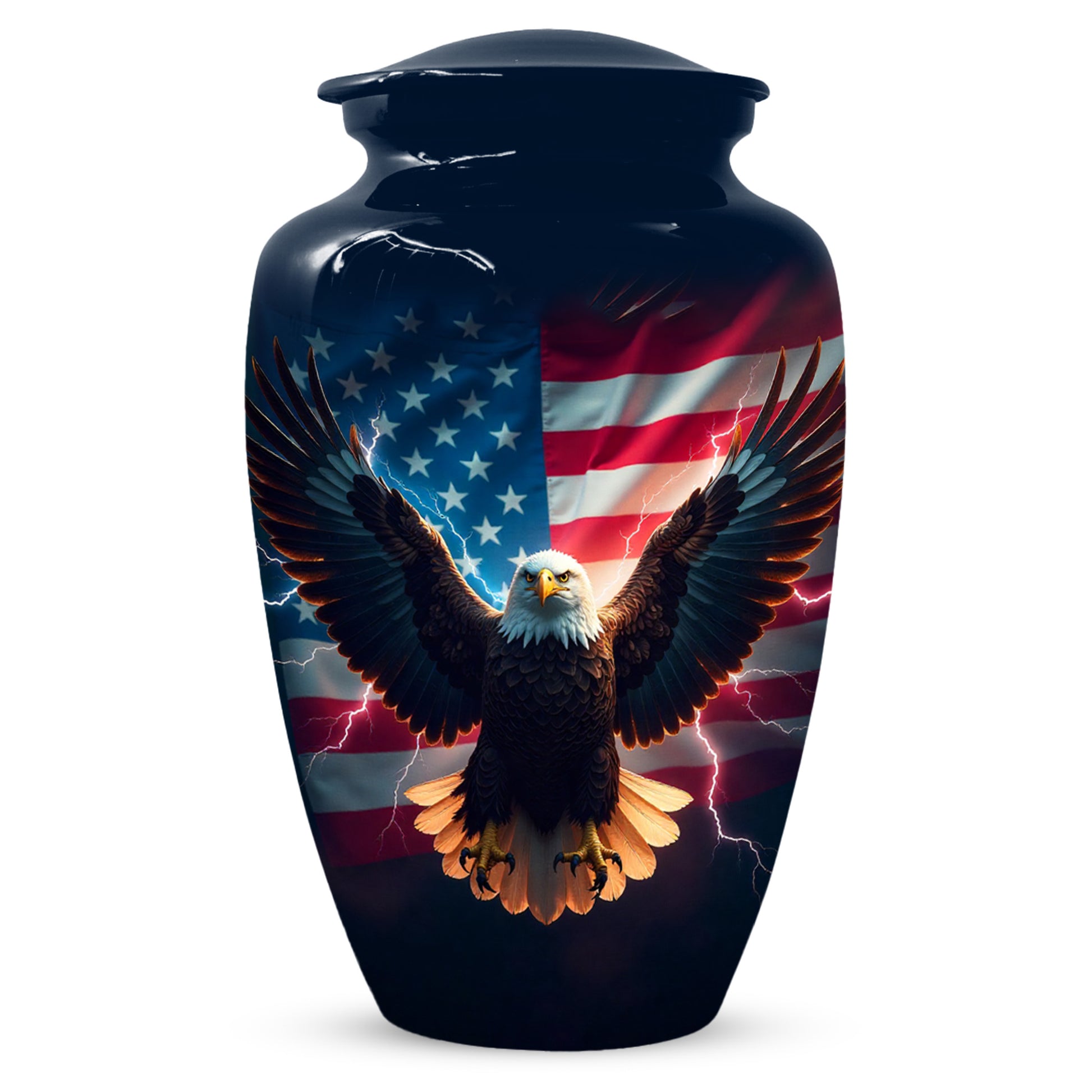 Patriotic Eagle Urn for Human Ashes | American Flag Eagle Adult Cremation Urn Memorial