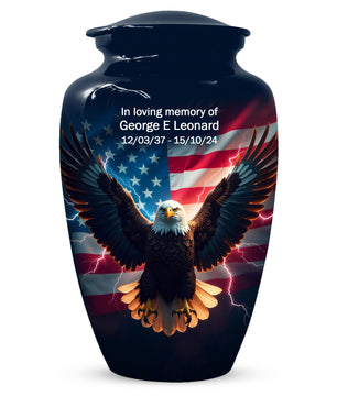 Patriotic Eagle Urn for Human Ashes | American Flag Eagle Adult Cremation Urn Memorial