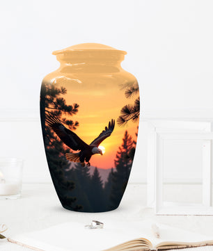 Majestic Eagle Sunset Adult Urn for Human Ashes | Scenic Eagle Adult Cremation Urn Memorial