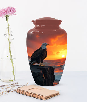 Eagle Sunset Urn for Human Ashes | Majestic Eagle Adult Cremation Urn