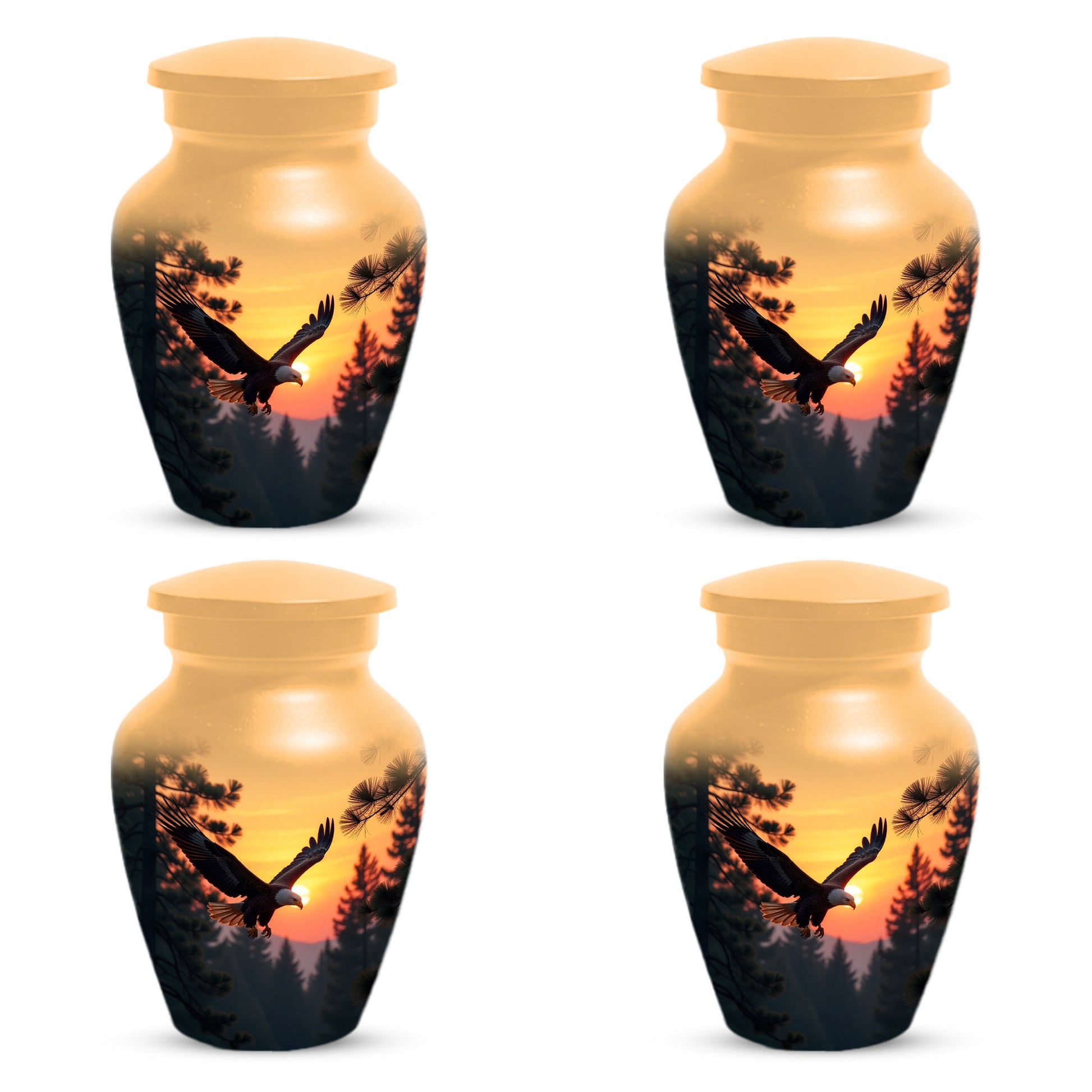 Majestic Eagle Sunset Adult Urn for Human Ashes | Scenic Eagle Adult Cremation Urn Memorial