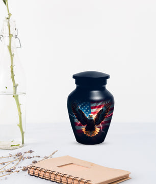 Patriotic Eagle Urn for Human Ashes | American Flag Eagle Adult Cremation Urn Memorial