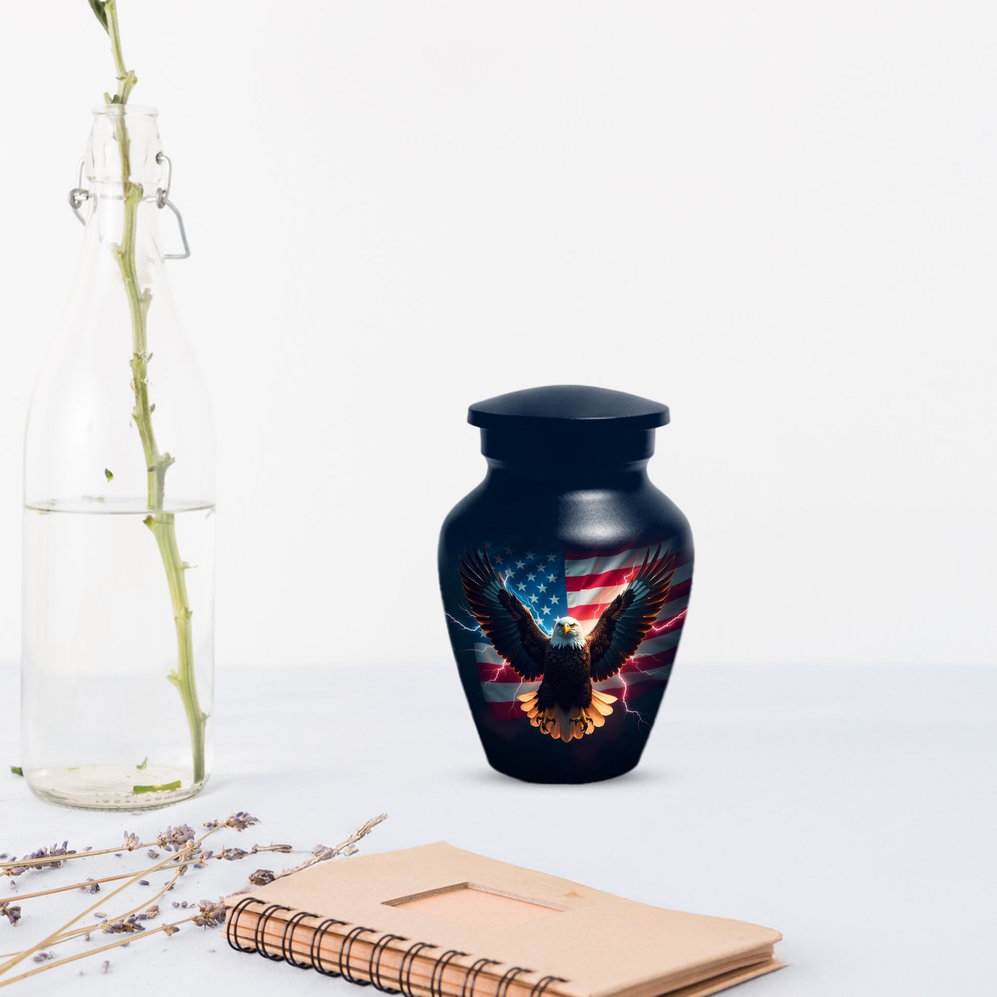 Patriotic Eagle Urn for Human Ashes | American Flag Eagle Adult Cremation Urn Memorial