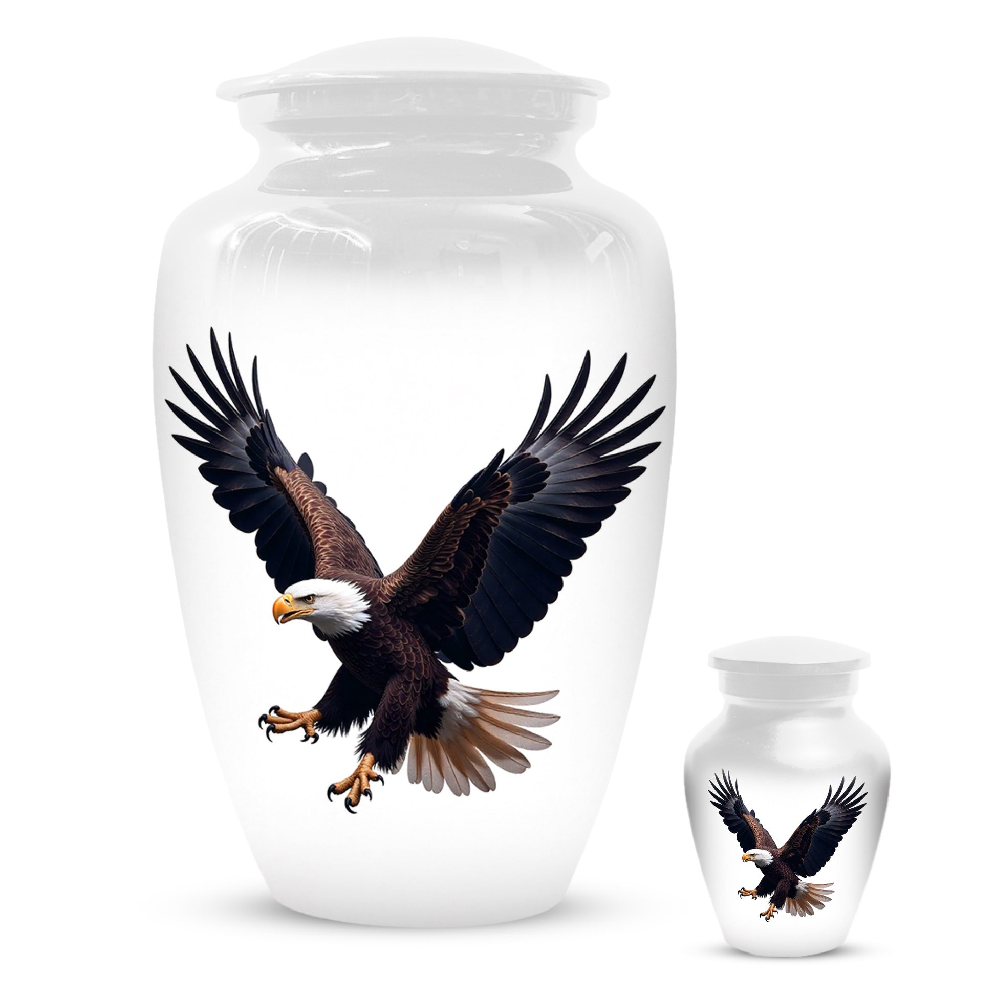 White Eagle Urn for Human Ashes | Elegant White Eagle Adult Cremation Urn Memorial