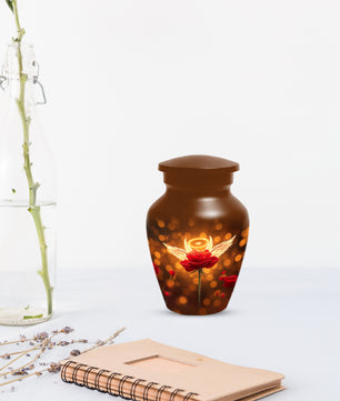 Angel Wings Rose Cremation Urns for Mom – Custom Funeral Urn for Women