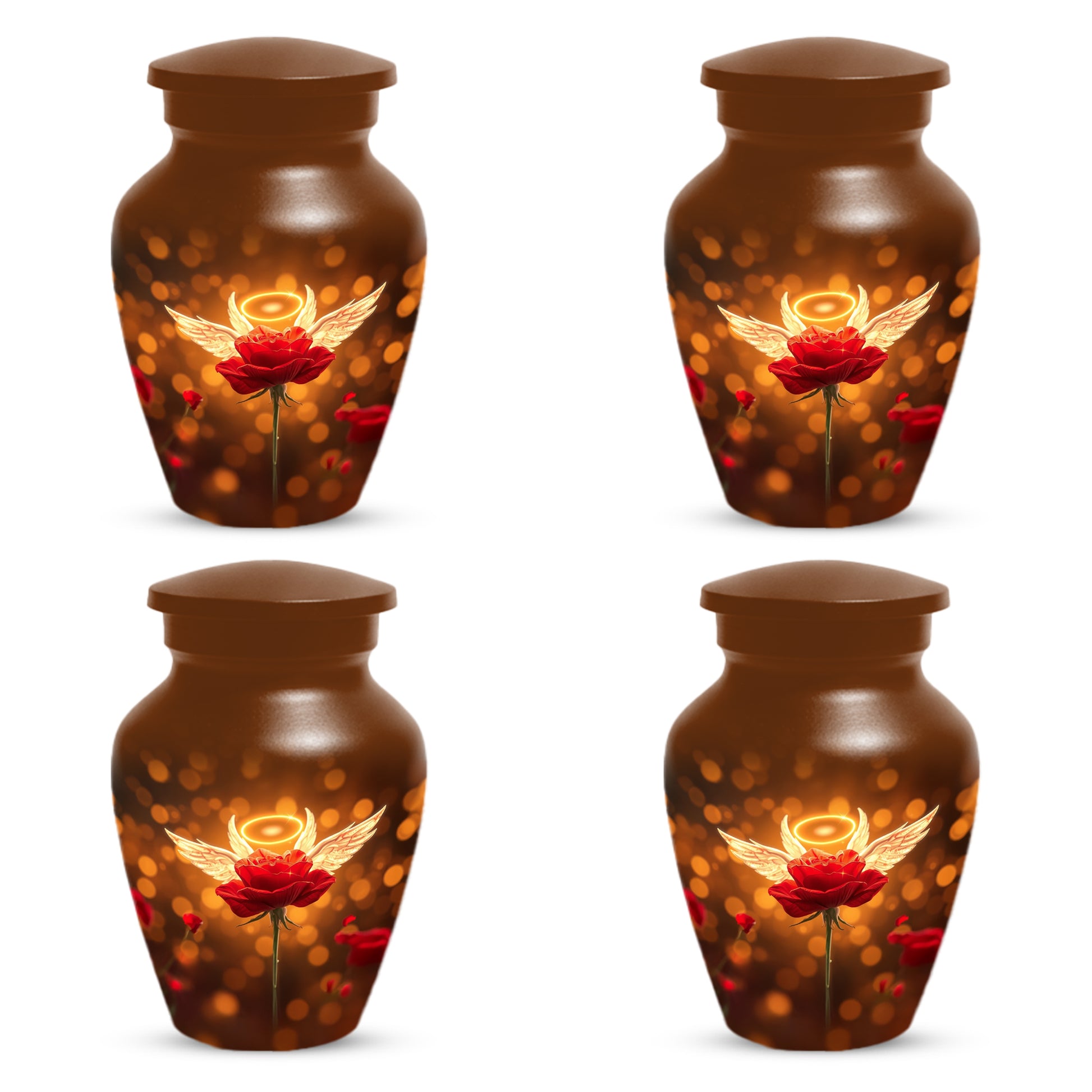 Angel Wings Rose Cremation Urns for Mom – Custom Funeral Urn for Women