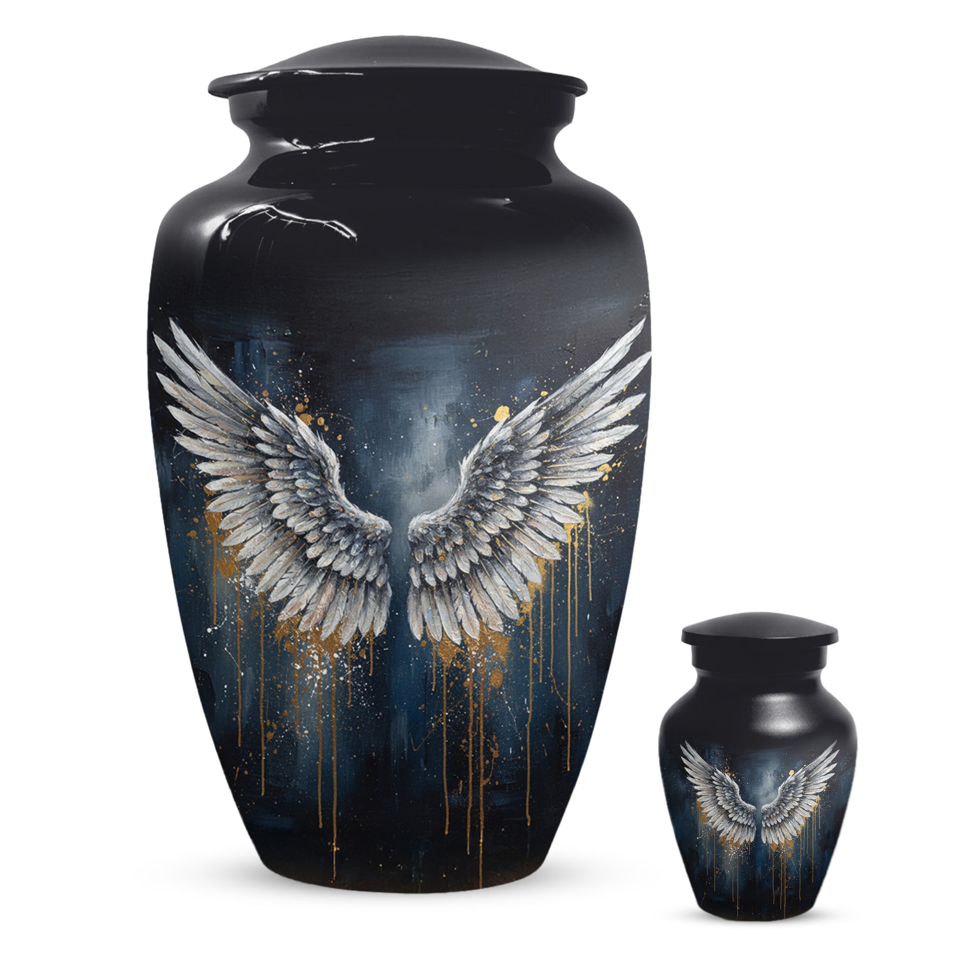 Gold Angel Wing Urn for Adult Ashes | Elegant Adult Cremation Urn & Memorial