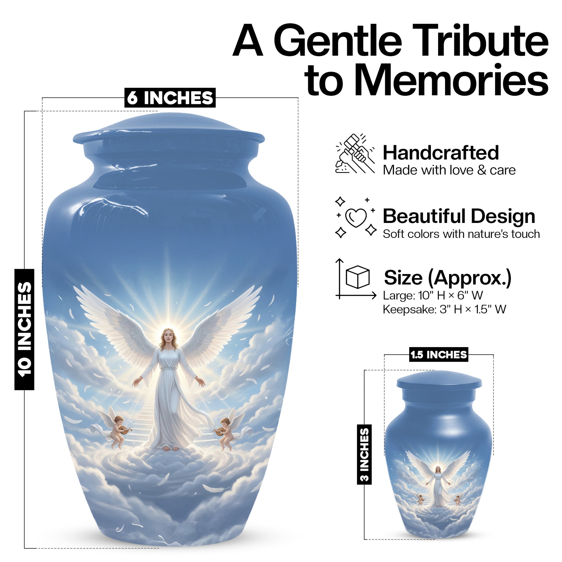 Angel Guardian Urn – Cremation Urn for Mom, Women & Female Ashes