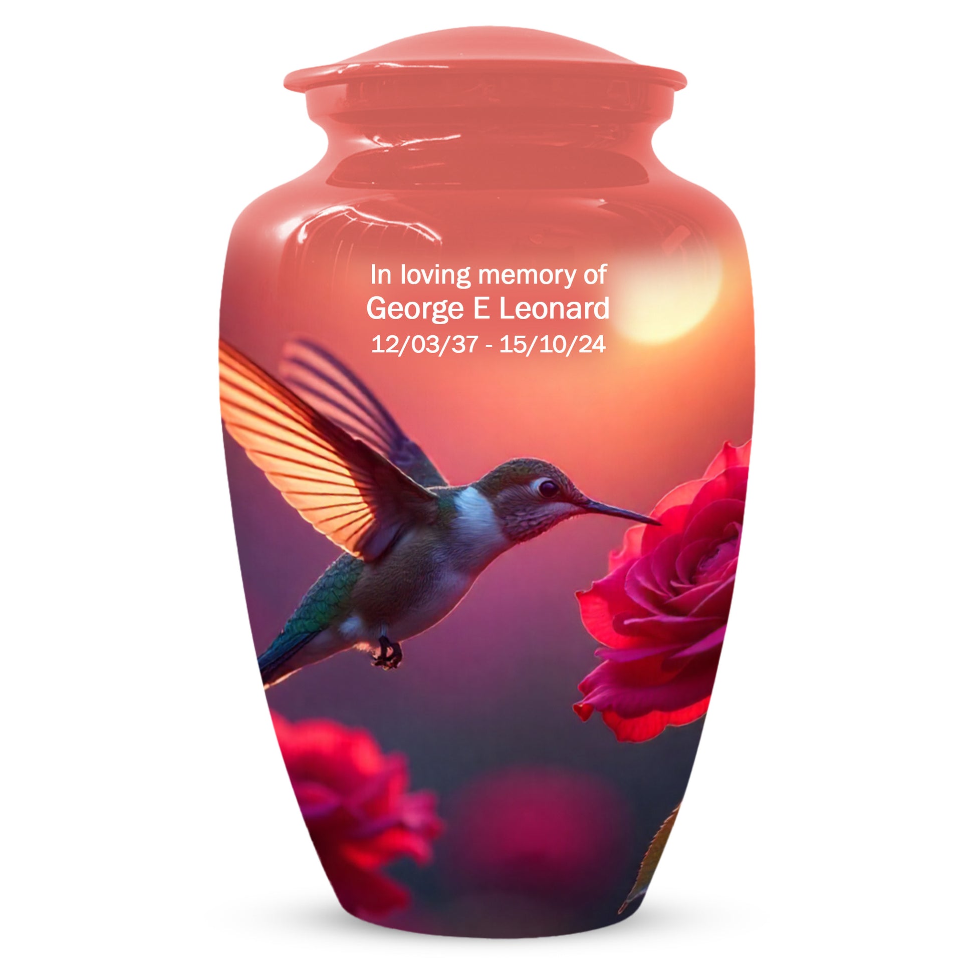 Hummingbird Sunset Adult Urn for Human Ashes | Elegant Adult Cremation Urn for Ashes