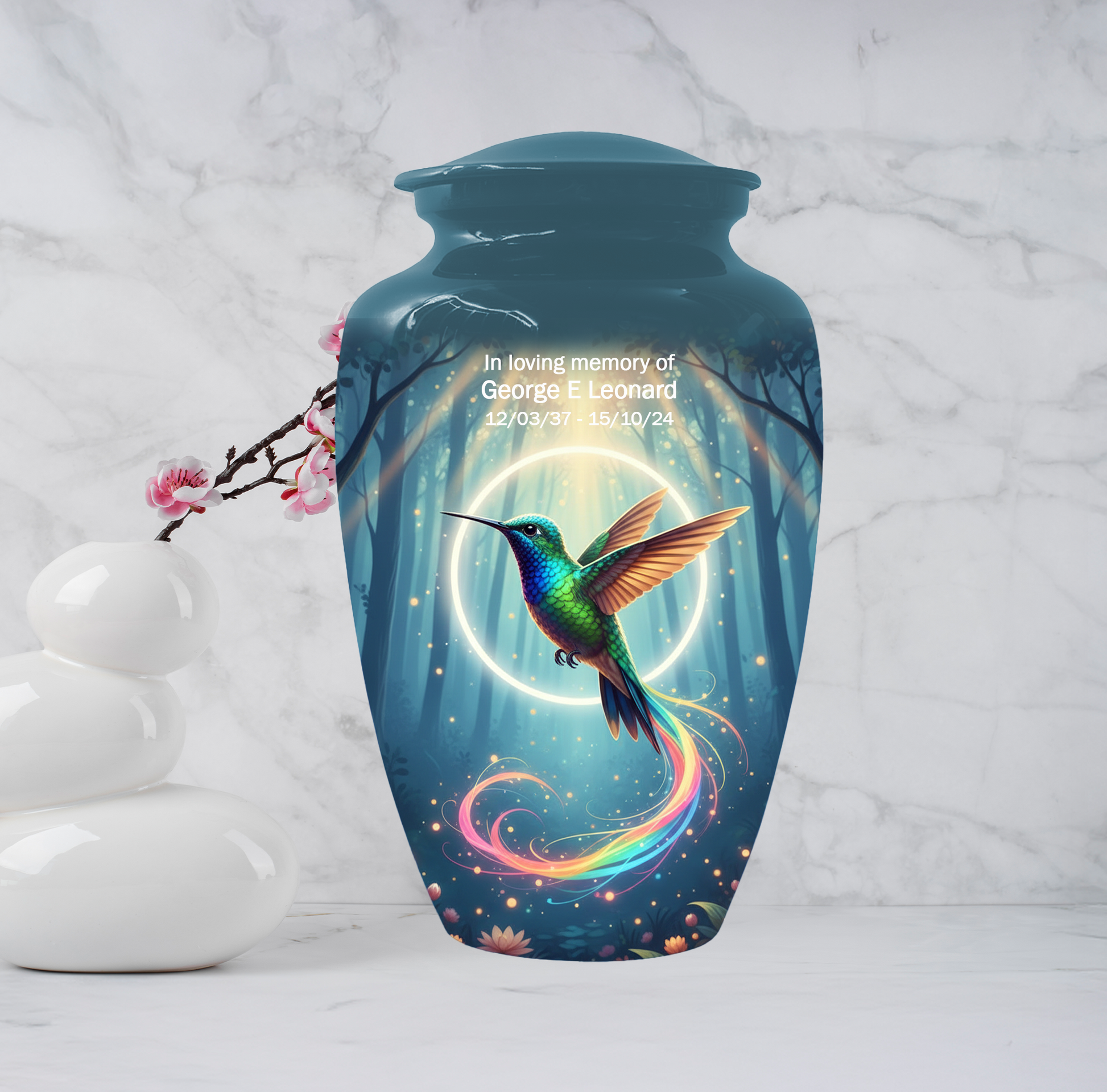Personalized Hummingbird Urn for Mom | Custom Cremation Urn